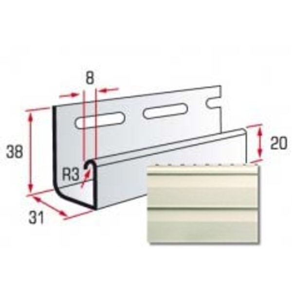 J-trim    (бежевая) 3,66 м TM Alta-Siding