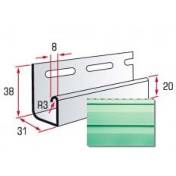J-trim     (оливковая) 3,66м. TMAlta-Siding