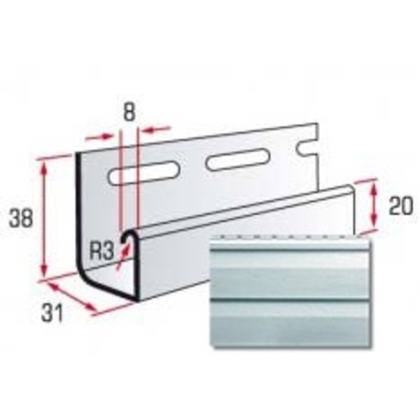 J-trim     (светло-серая) 3,66м.TMAlta-Siding