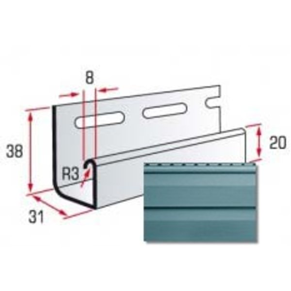 J-trim     (серо-голубая) 3,66м.TMAlta-Siding