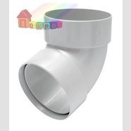 Отвод трубы двумуфтовий 67 град. (белый )100 мм