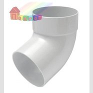 Отвод трубы одномуфтовый 67 град. (белый )100 мм