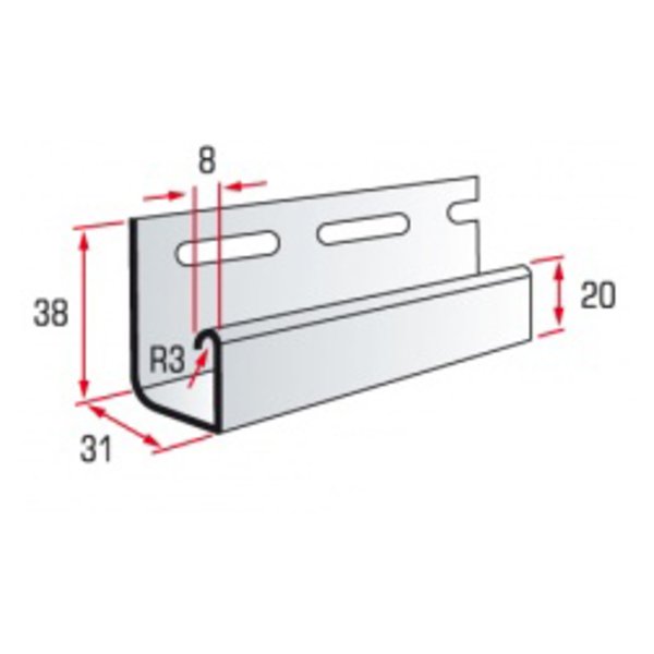 Планка J-trim 3.66 м ТМ Аlta-Siding белый