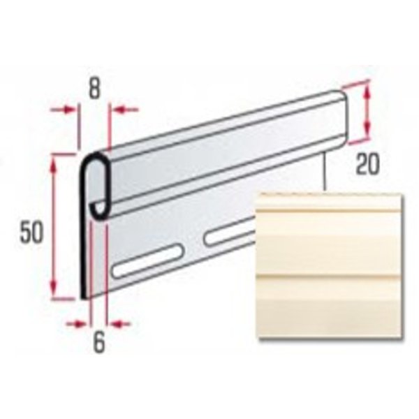 Финишная планка  (кремовая)ТM Alta-Siding 3,66м.