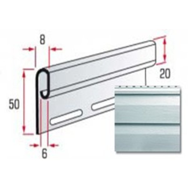 Финишная планка(светло-серая)TMAlta-Siding3,66м.
