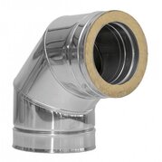 d100*160*1,0 угол 90 колено с нержавеющей стали с теплоизоляцией в оцинкованном кожухе