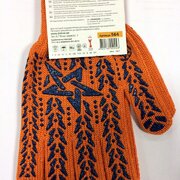 Перчатки TM DOLONI Звезда, трикотаж с ПВХ, оранжевые, 7 клас 10 размер