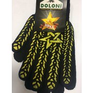 Перчатки TM DOLONI Зірка трикотаж черные ПВХ 7 клас 10 разм