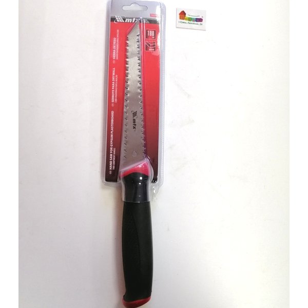 Ножовка по гипсокартону 180 мм, двухстороннее робоче полотно, двокомпонент ручка, MTX