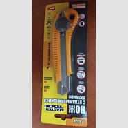 Нож 18мм MASTER TOOL, пластиковый с мет. направляющей, винтовой замок