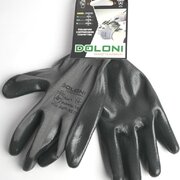 Перчатки TM DOLONI трикотажные с нитриловым покрытием, неполный облив, серые