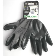 Перчатки TM DOLONI трикотажные с нитриловым покрытием, неполный облив, серые арт. 4577
