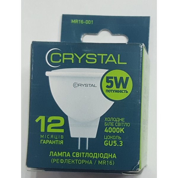 Светодиодная лампа CRYSTAL Led MR16 5W P G5.3 4K MR16-005