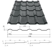 Металлочерепица Афина 350/20 0,45*1185 РЕ ( изготовитель сырья Китай)