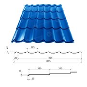Металлочерепица Гранд 350/15 0,45*1195 РЕ (изготовитель сырья Словакия)