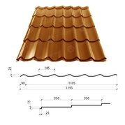 Металлочерепица Гранд 350/15 0,45*1195 РЕМА (изготовитель сырья Словакия РЕ 2-х)
