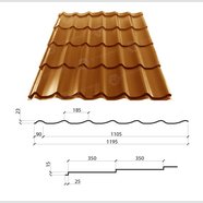 Металлочерепица Гранд 350/15 0,45*1195 РЕМА (изготовитель сырья Словакия РЕ 2-х)