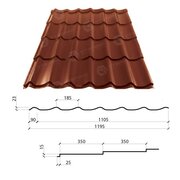 Металлочерепица Гранд 350/15 0,48*1195 РЕМА (изготовитель сырья Польша)
