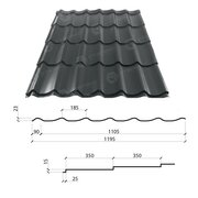 Металлочерепица Гранд 350/15 0,50*1195 РЕМА (изготовитель сырья Германия)
