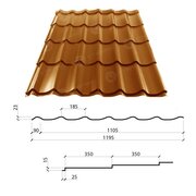 Металлочерепица Гранд 350/15 0,55*1195 РЕМА (GrandeMat)