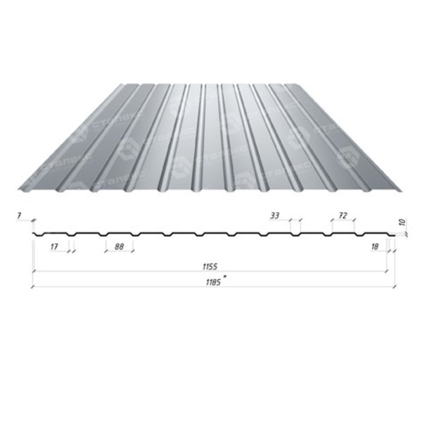 Профнастил С-12 0,50*1185*1155 Алюмоцинк (Люксембург)