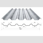 Профнастил Н-44 0,45*1050*1010 Цинк (Румыния)