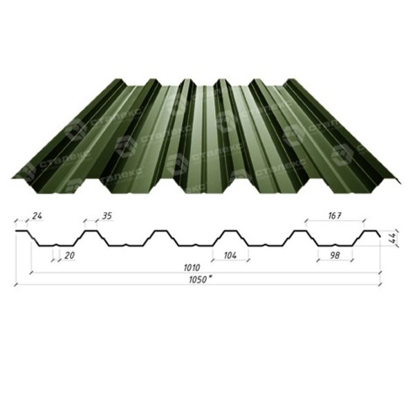 Профнастил НС-45 0,40*1050*1010 РЕ (Китай)