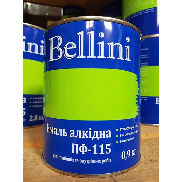 Эмаль ПФ-115 0,9 кг ярко-голубая, ТМ Bellini