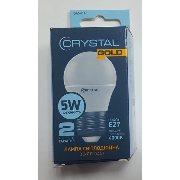 Светодиодная лампа CRYSTAL GOLD Led G45 5W PA E27 4K G45-012