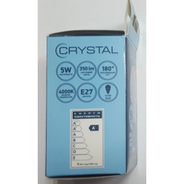 Светодиодная лампа CRYSTAL GOLD Led G45 5W PA E27 4K G45-012