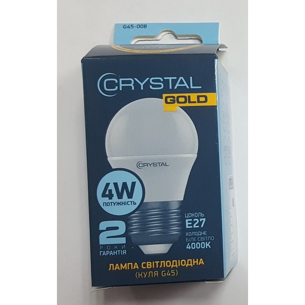 Светодиодная лампа CRYSTAL GOLD Led G45 4W PA E27 4K G45-008