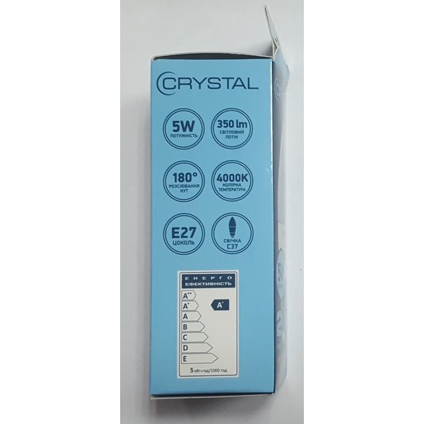 Светодиодная лампа CRYSTAL GOLD Led C37 5W PA E27 4K C-37-011