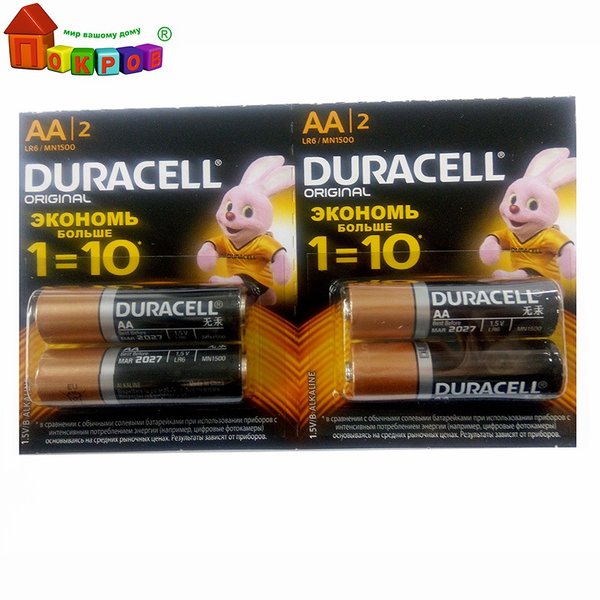 Батарейка DURACELL LR06 MN1500 12 шт (2х6 с перфорацией)