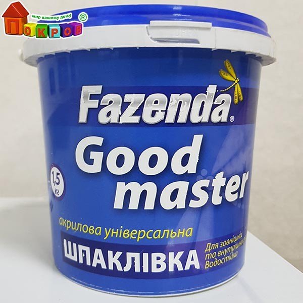 Шпаклівка акрил універсальна водостійка Good master Сосна 1,5 кг, Fazenda