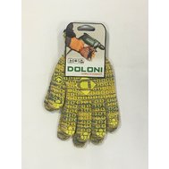 Перчатки TM DOLONI трикотаж желтые с ПВХ РЯБУШКА 10 класс