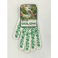Перчатки TM DOLONI трикотажные белые с рисунком ПВХ (10 класс)