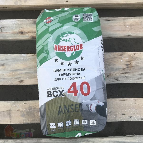 Клеющая и армирующая смесь BCX 40, 25кг (48), TM Anserglob