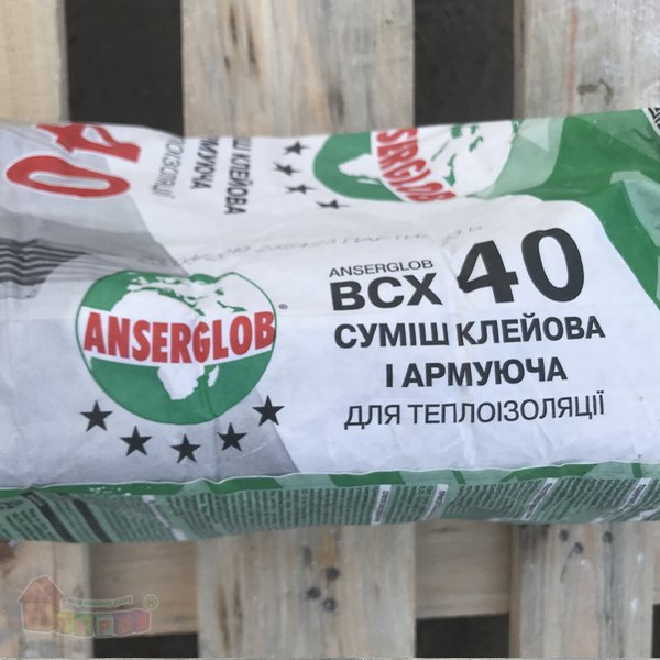 Клеющая и армирующая смесь BCX 40, 25кг (48), TM Anserglob