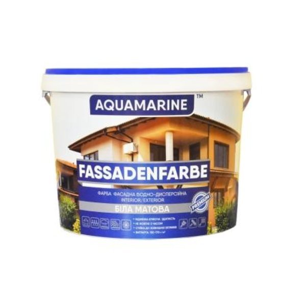 Краска фасадная FASSADENFARBE Aquamarine 1,4 кг, ТМ Корабельная