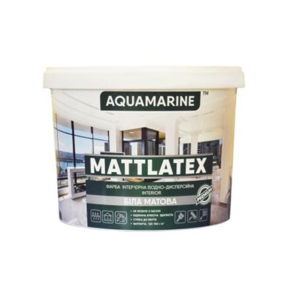 Фарба  інтер'ерна MATTLATEX Aquamarine 1л/1,4кг, ТМ Корабельная