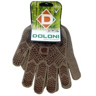 Перчатки TM DOLONI трикотаж Универсал Д коричневые с ПВХ арт.5702