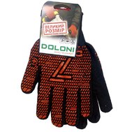 Перчатки TM DOLONI трикотаж рабочие черные 77 с ПВХ стандарт 12р. арт 10319