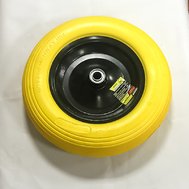 Колесо BudMonster ПУ 3,5х8 желтое d 20, втулка 90 мм