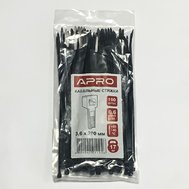 Хомут пластиковый 3,6х200 мм черный  APRO
