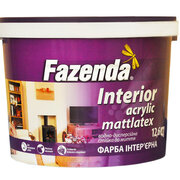 Краска интерьерная для стен и потолков стойкая к мытью Interior acrilic 1,2 кг, TM Fazenda