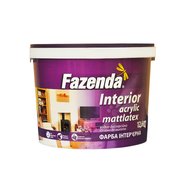 Краска интерьерная для стен и потолков стойкая к мытью Interior acrilic 1,2 кг, TM Fazenda