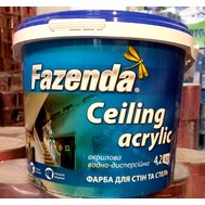 Фарба інтер'єрна для стелі Ceiling acrilic 4 кг, TM Fazenda
