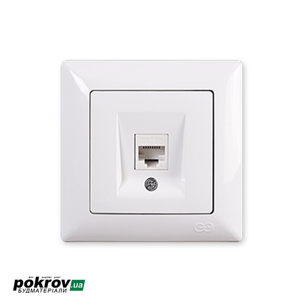 Компьютерная розетка вн. 1 розьем (cat 5 jack) белый, GUNSAN ELEKTRIK