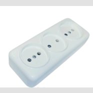 Розетка ASTRA NV тройная наруж. без заземления, белая HN-017131, RIGHT HAUSEN