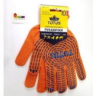 Перчатки TM TOTUS оранжевые с точкой ПВХ 10 кл., 10 размер